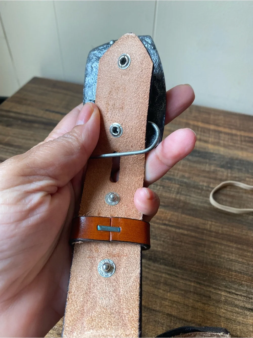 Vintage Hand Tooled Leather Belt, 36”